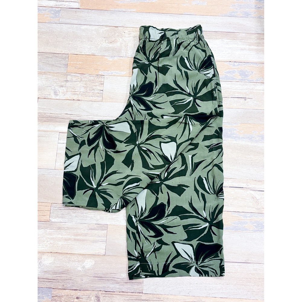 REITMANS Green leaf print pants |‎ Tropical flowy resort | 12